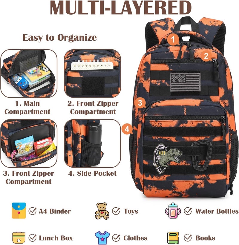 SunForMorning Kids Tactical Backpack Army Molle Bookbag Military Boys Backpack for School, Outdoor, Camping, Mars CM - Image 3